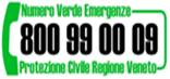 Numero verde Protezione civile: 800990009